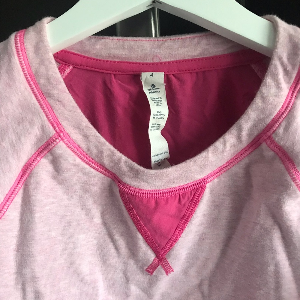 Light pink and dark pink Lululemon crewneck